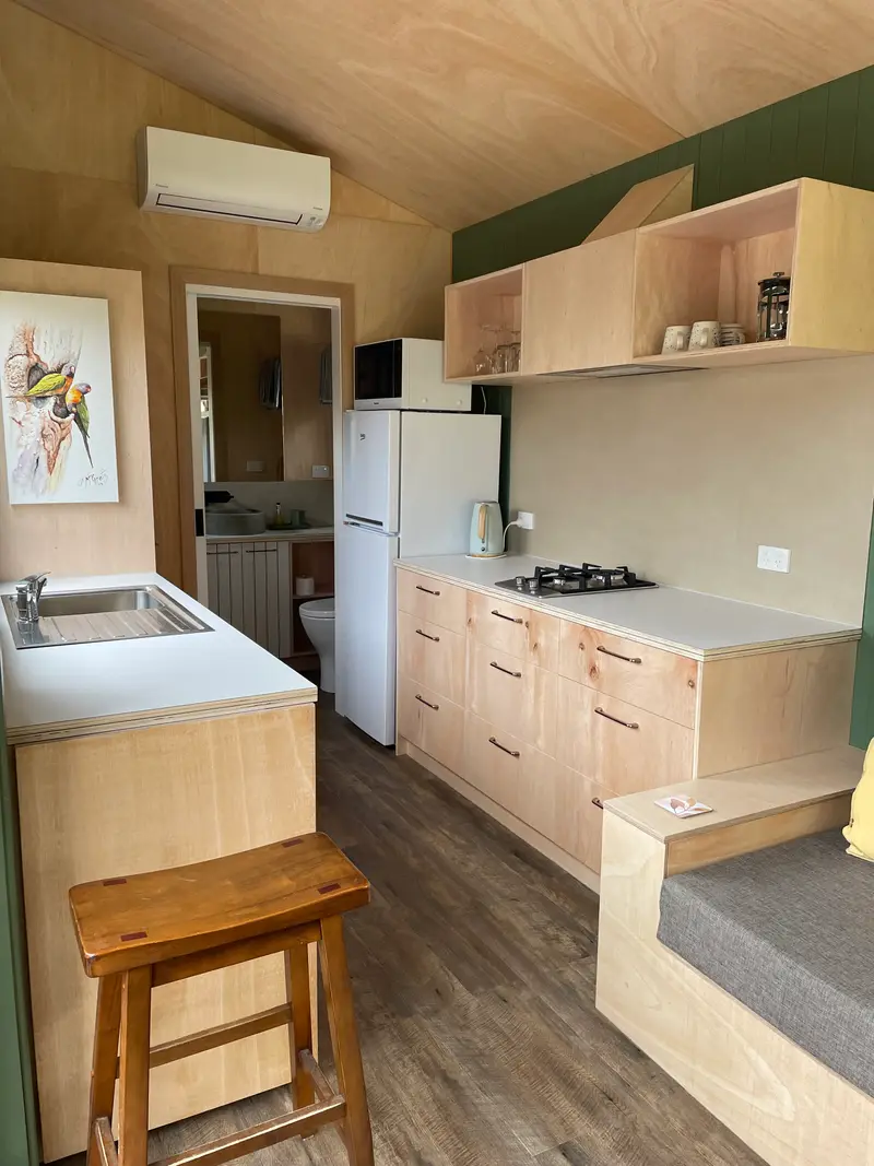 The Hideaway kitchen with cooktop