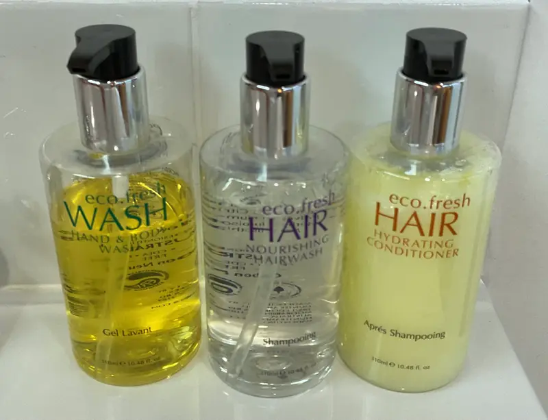 Shampoo, conditioner and body wash supplied in every unit